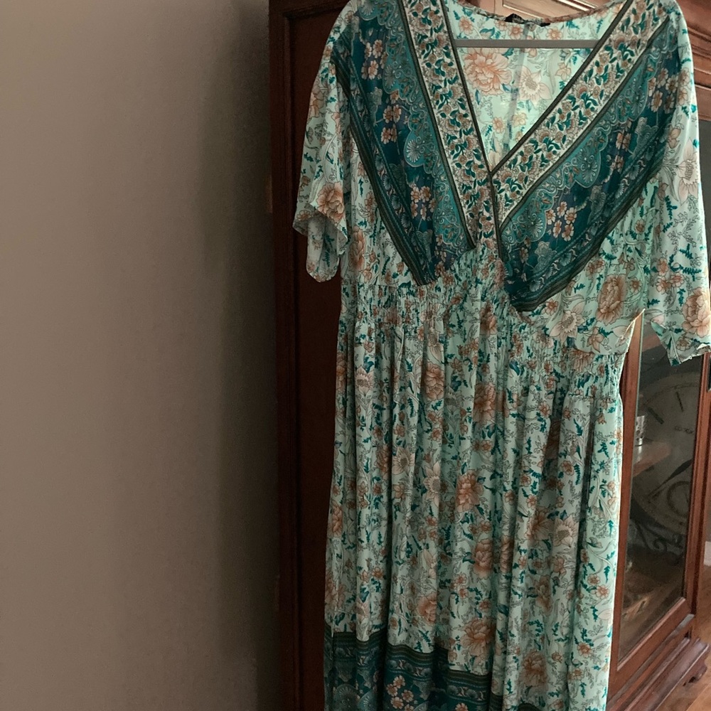 Boho midi dress.